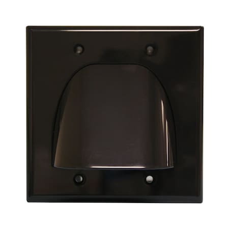 Quest Technology International Bulk Cable Wall Plate - Black, Dual-Gang VHT-8203
